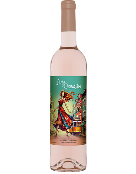 Vinho rosé português Alma e Coração 2024, garrafa 750ml, Regional Lisboa